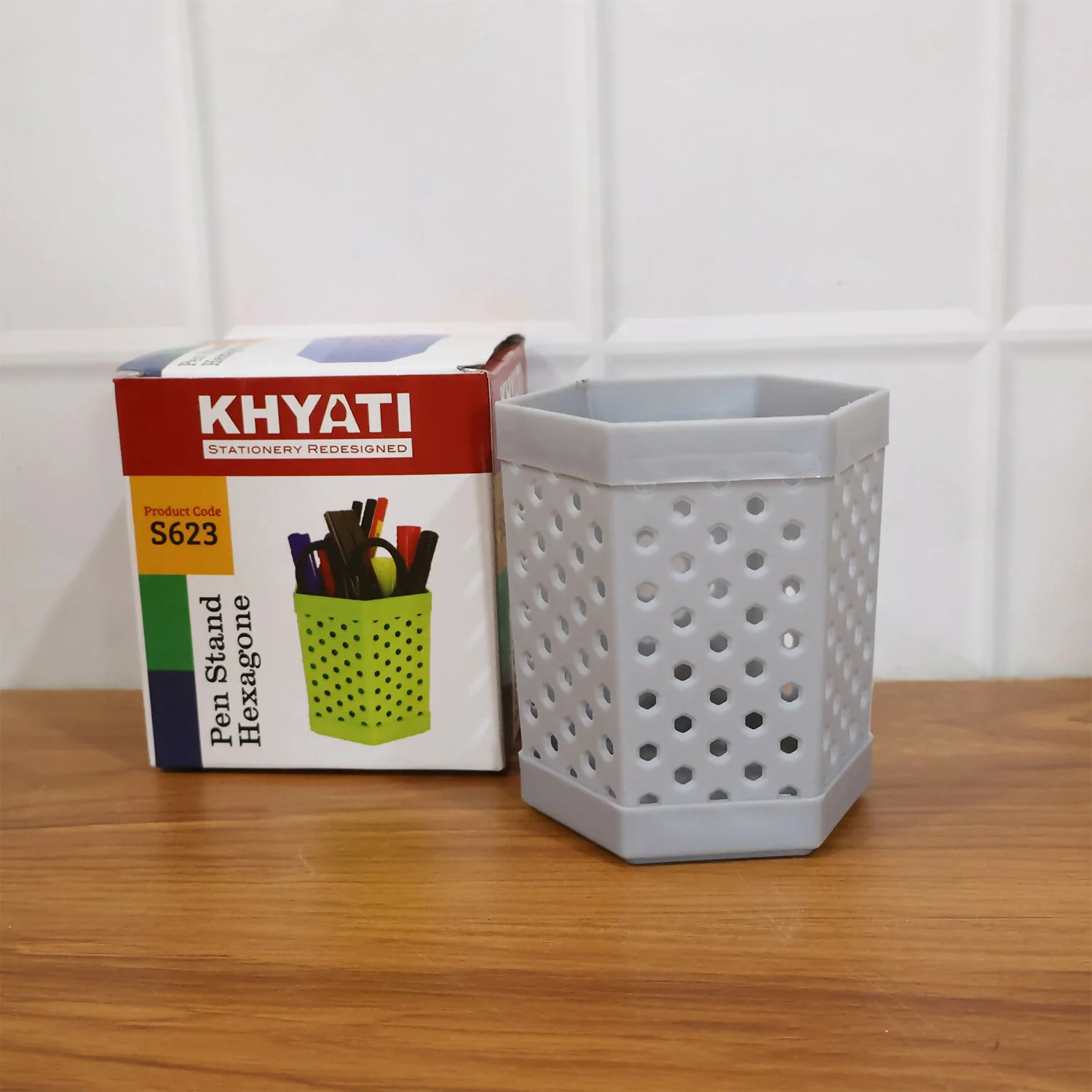 Khyati Multipurpose Hexagon Pen Stand Desk Organizer, Stationery Holder for Office, School - Image 6