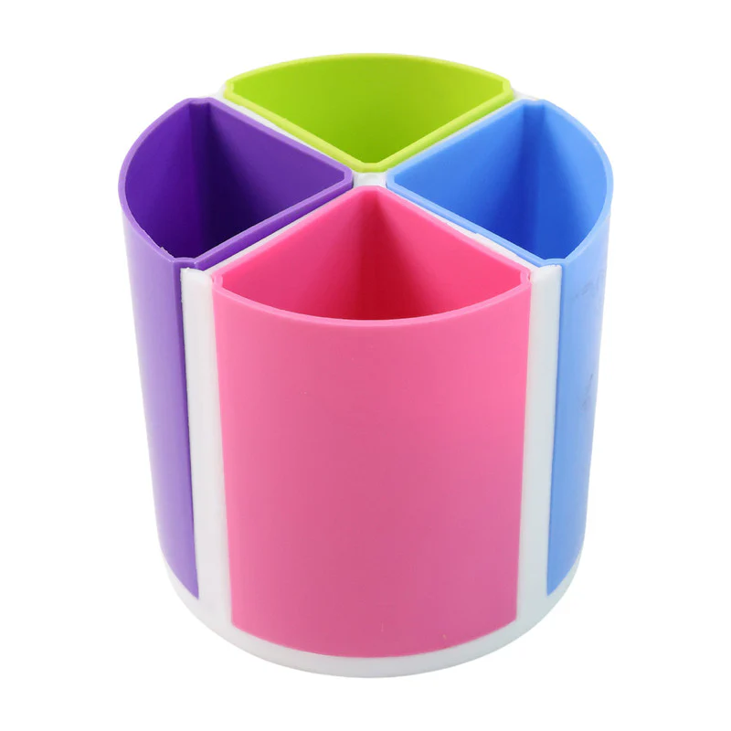 Khyati Rainbow Pen Stand – 4-Section Multicolor Desk Organizer - Image 4
