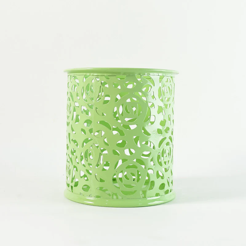 Khyati Roseira Metal Pen Stand – Elegant Floral Cutwork Desk Organizer Office & Study - Image 5