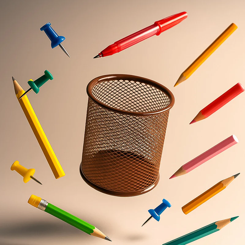 Khyati Round Metal Pen Stand – Durable Mesh Pencil Holder for Office, Home - Image 3
