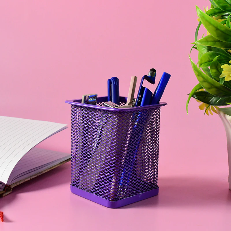 Khyati Square Metal Pen Stand – Sturdy Mesh Pencil Holder Desk, Office & Study Table - Image 2