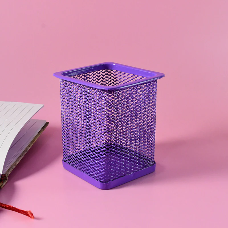 Khyati Square Metal Pen Stand – Sturdy Mesh Pencil Holder Desk, Office & Study Table - Image 6
