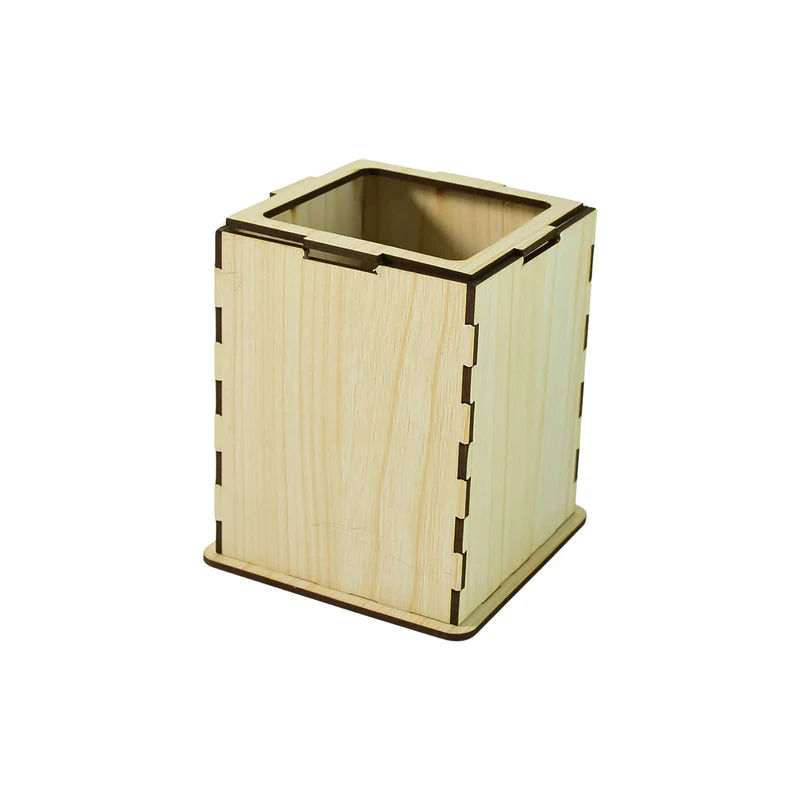 Khyati Square Wooden Pen Stand – Elegant Desk Organizer for Office & Study Table - Image 5