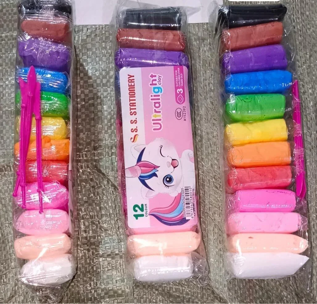 Kids 12 Color Antibacterial Super Clay Set for Creative Play (1 Set) - Image 9