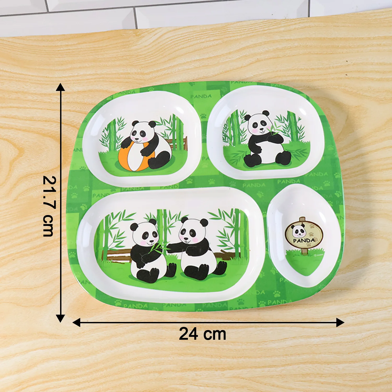 Kids 4-Compartment Melamine Partition Plate (1 Pc / 24×22 Cm) - Image 4