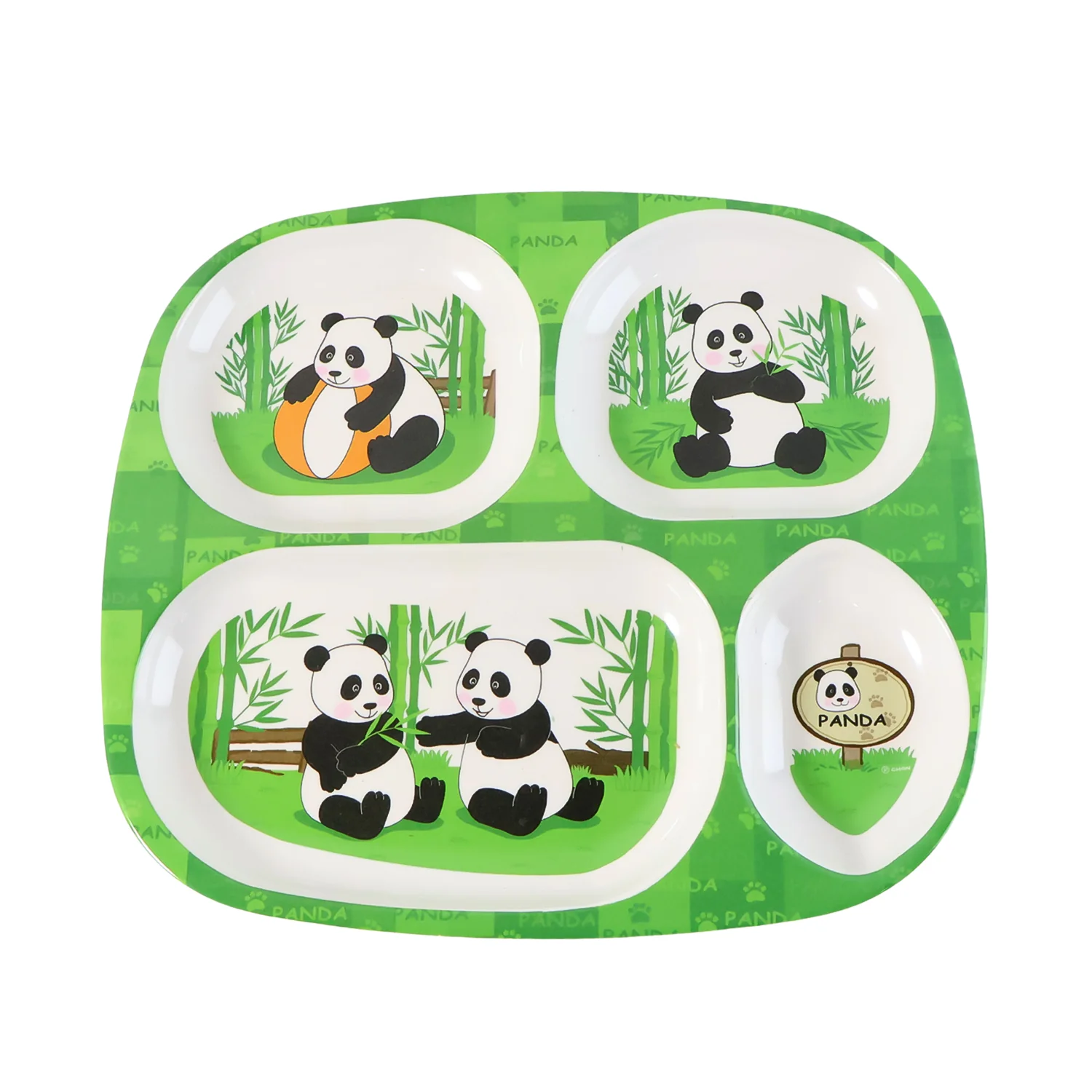 Kids 4-Compartment Melamine Partition Plate (1 Pc / 24×22 Cm) - Image 5