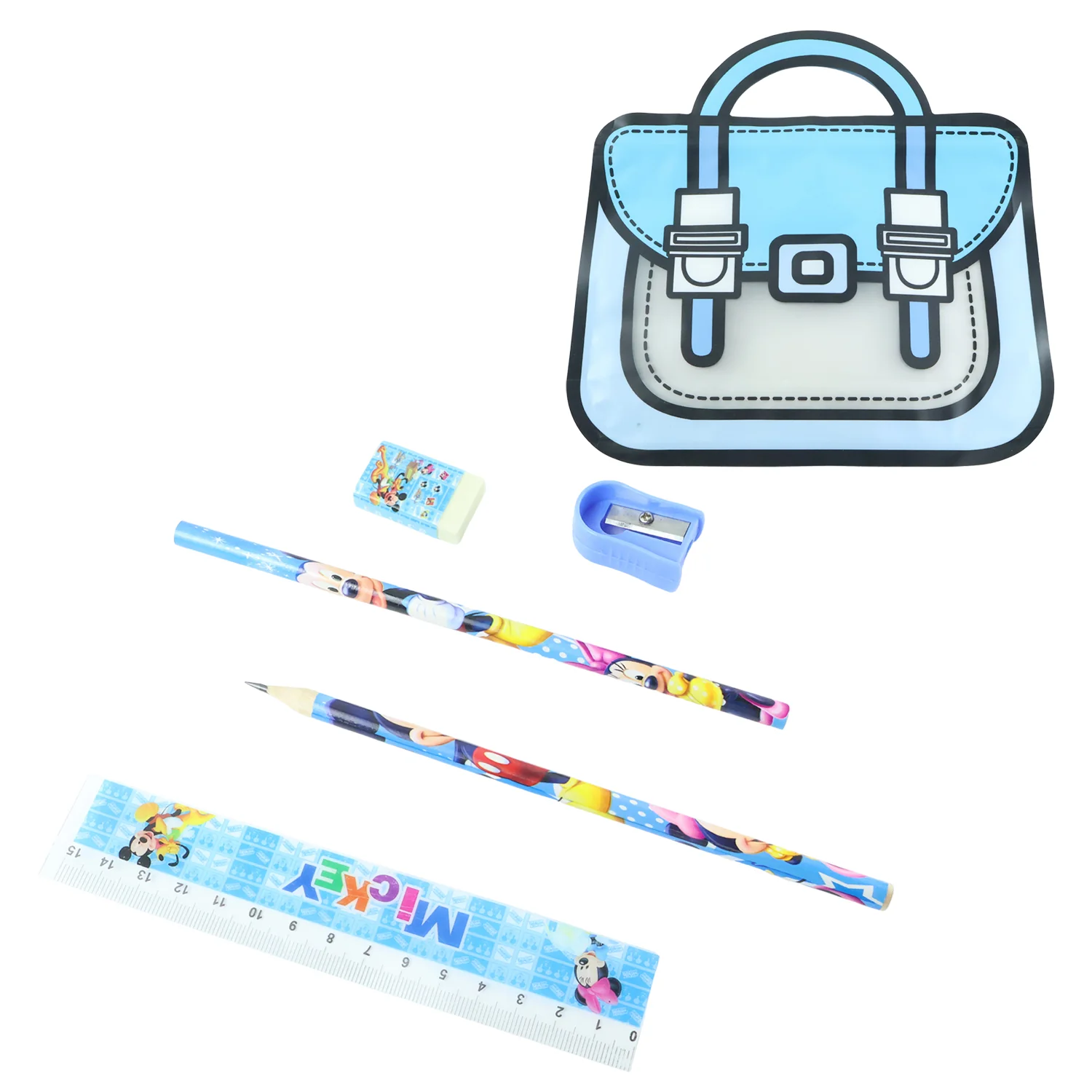Kids 5 in 1 Stationery Kit with Cartoon Style Carry Bag - Image 5