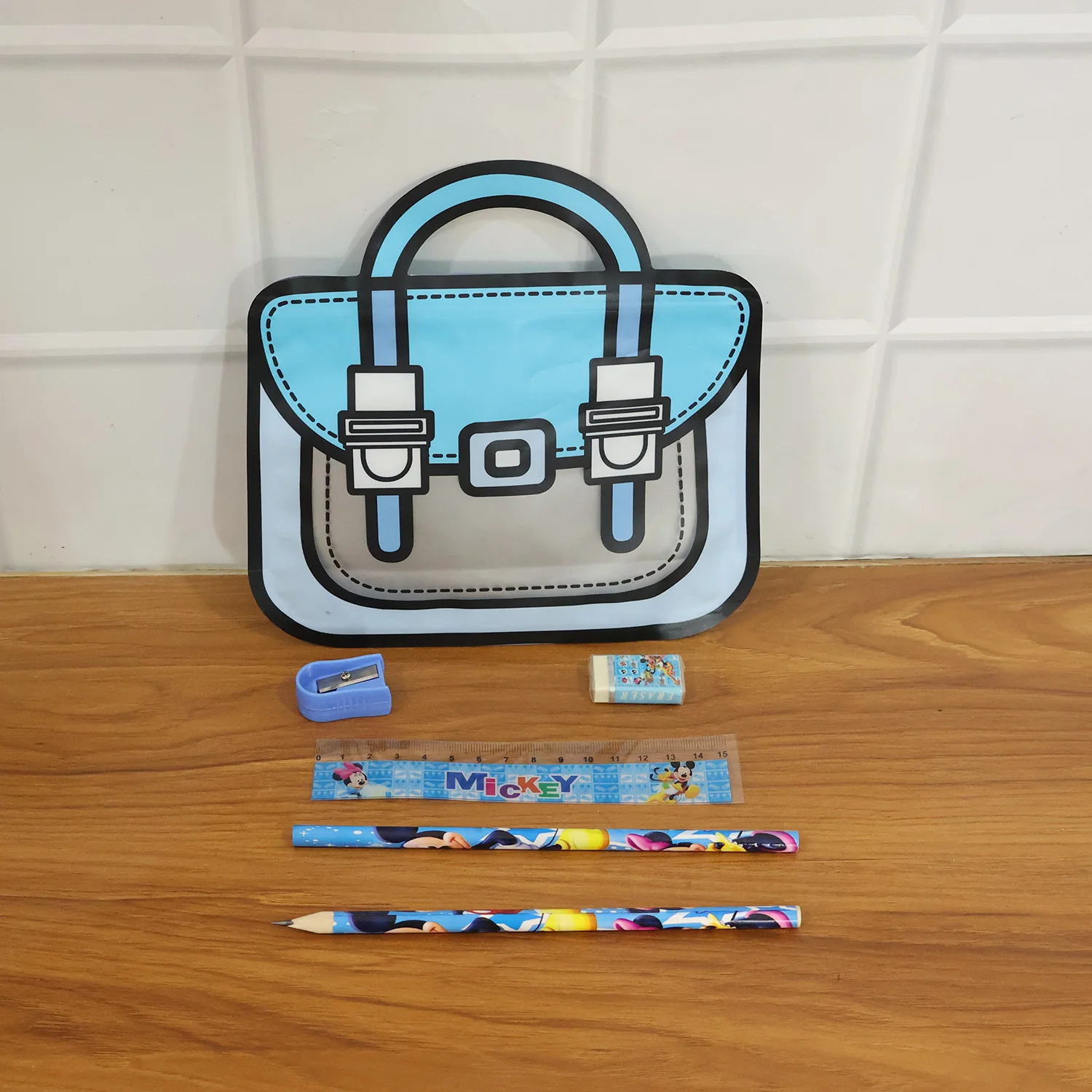 Kids 5 in 1 Stationery Kit with Cartoon Style Carry Bag - Image 9