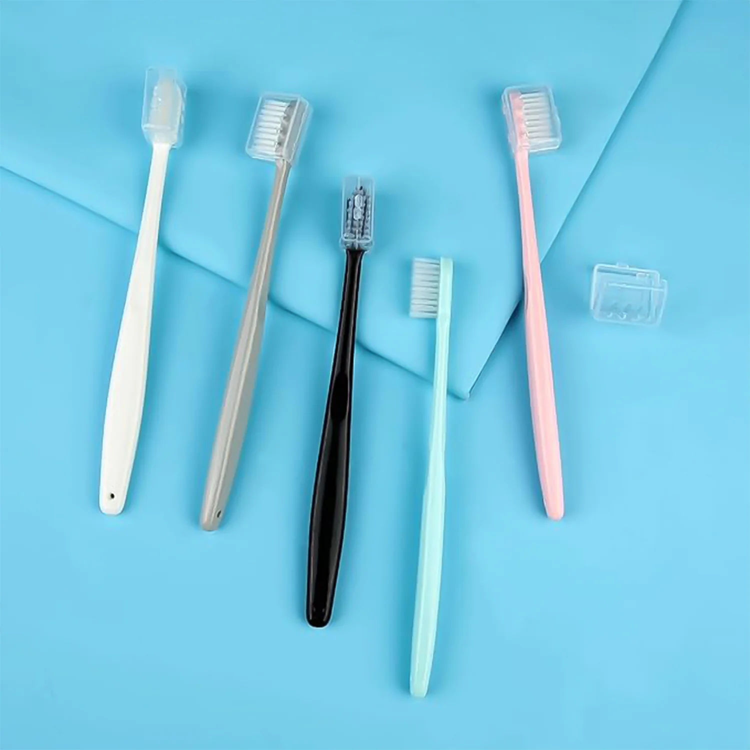 Kids Adults Ultra Soft-bristled Toothbrush With Cover (10 Pcs Set) - Image 4