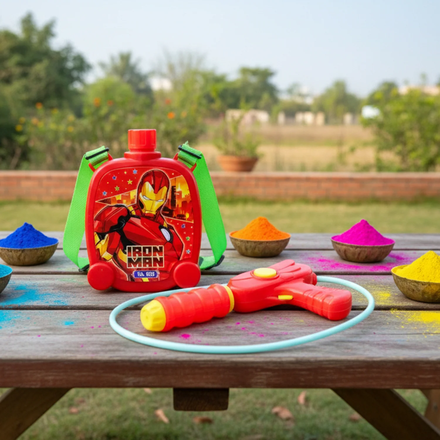 Kids Backpack Style Water Gun with Tank and Pipe Set, Pichkari (1 Set) - Image 4