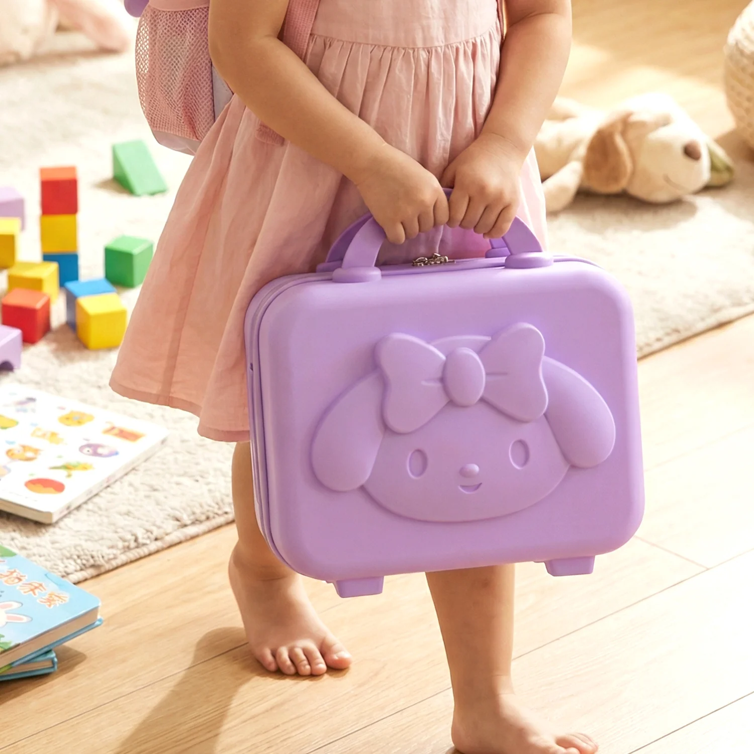 Kids Bear-Shaped Hard Shell Storage Carry Case with Handle (Mix Design) - Image 3