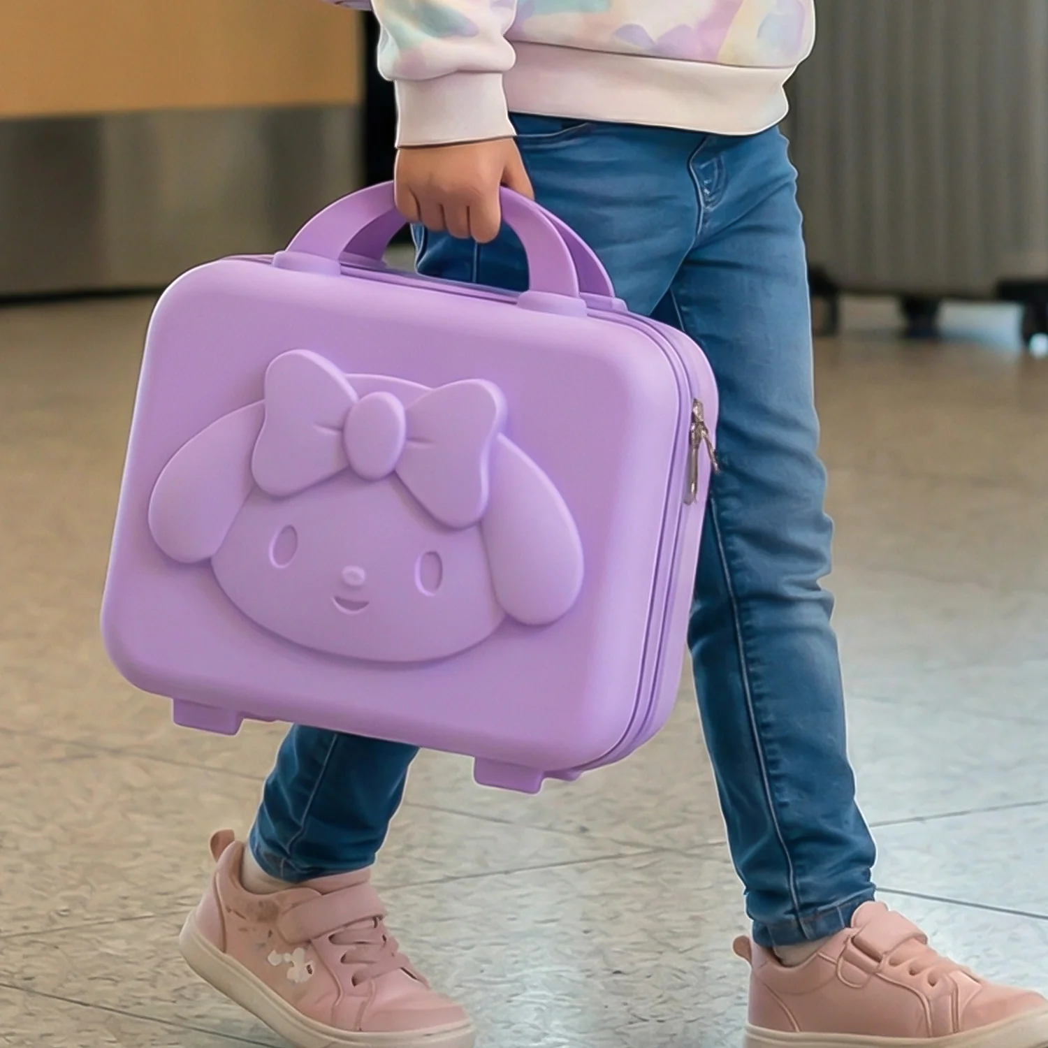 Kids Bear-Shaped Hard Shell Storage Carry Case with Handle (Mix Design) - Image 5