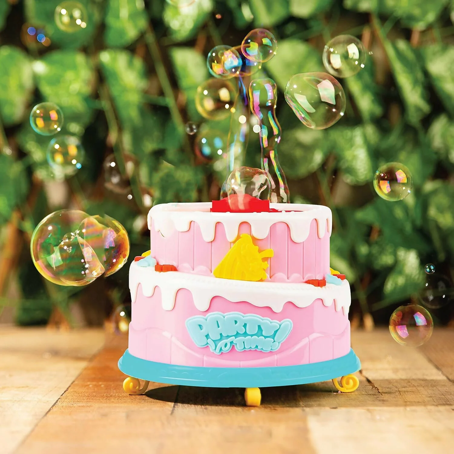 Kids Bubble Cake Toy Automatic Bubble Maker Party Toy with Bubble Liquid Bottle - Image 2