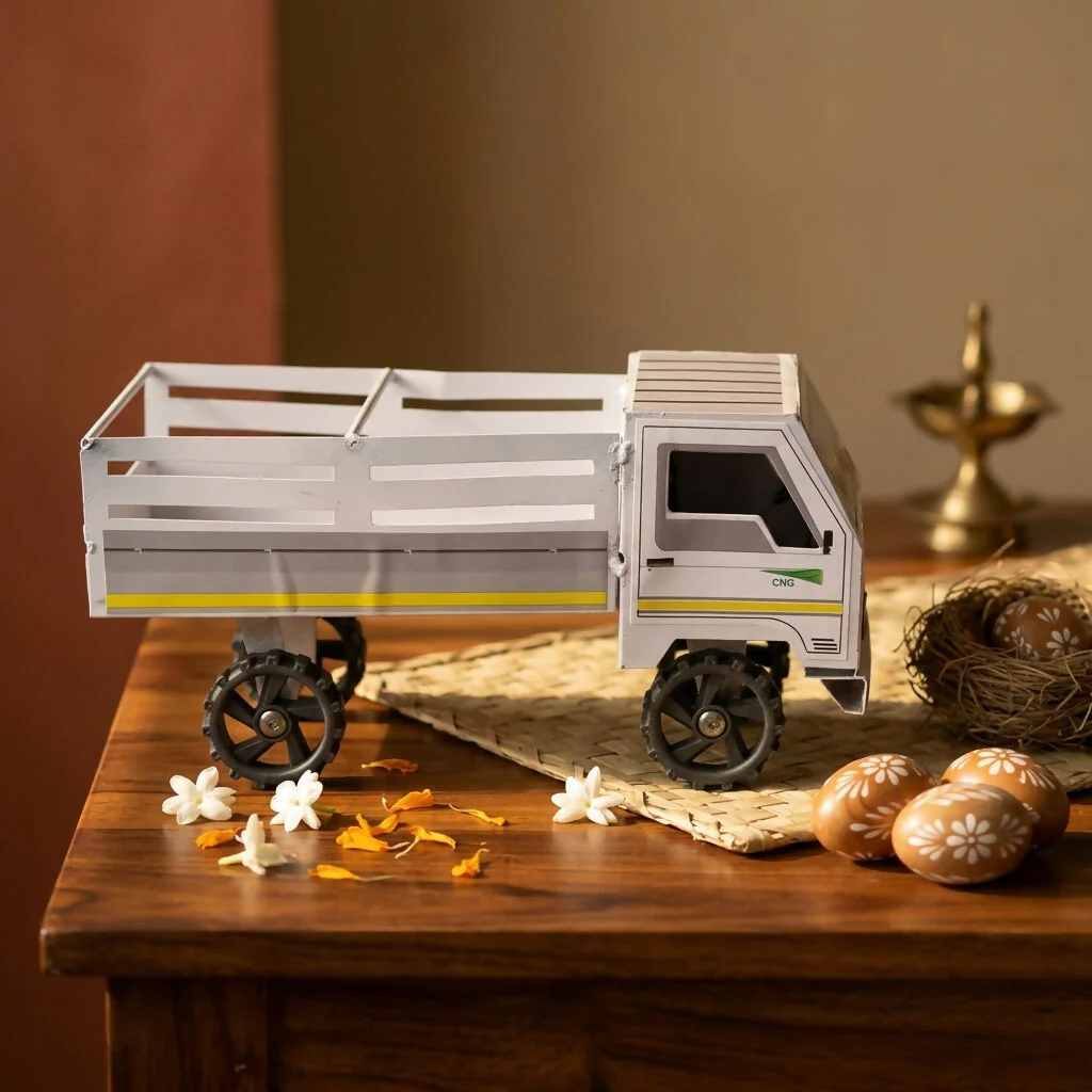 Kids Cargo Truck Toy Vehicle with Open Back Carrier for Pretend Play and Fun - Image 2