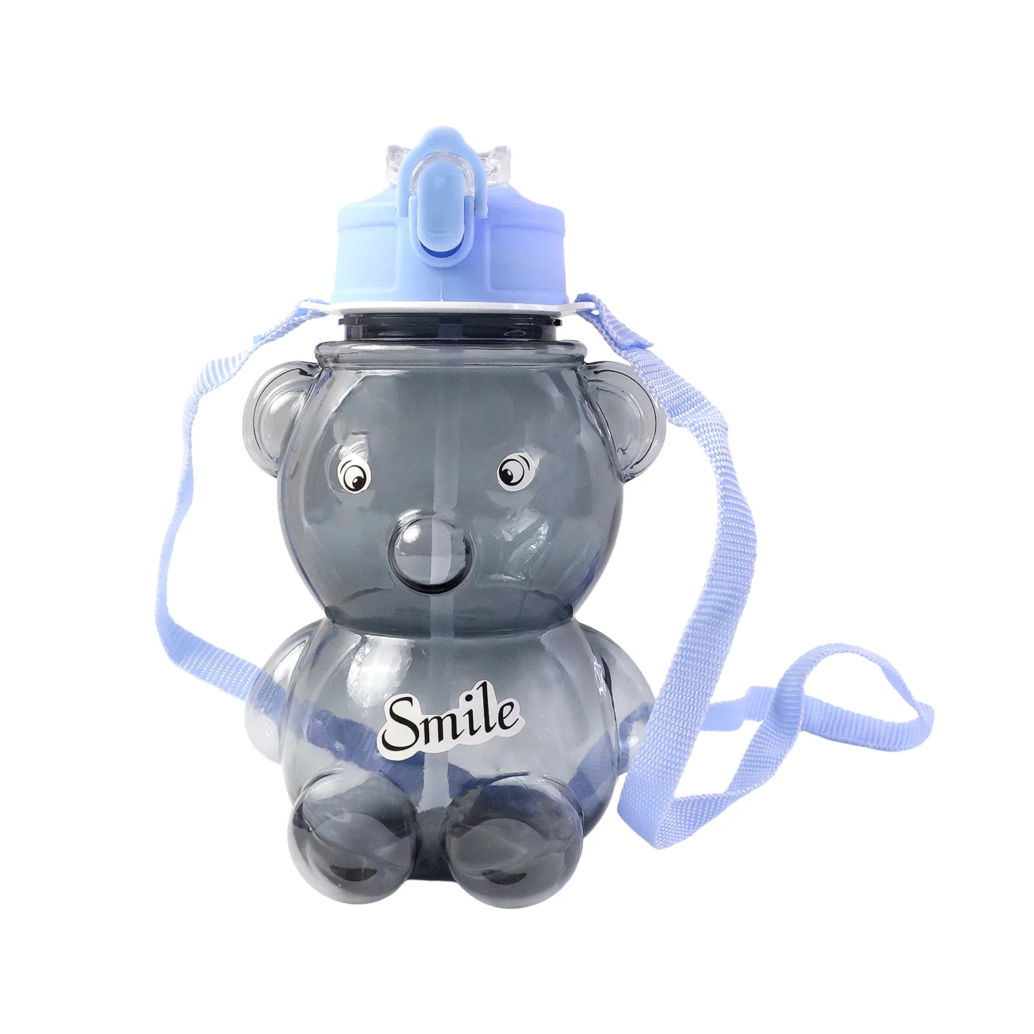 Kids Cartoon Bear Water Bottle with Straw & Shoulder Strap (1 Pc) - Image 5