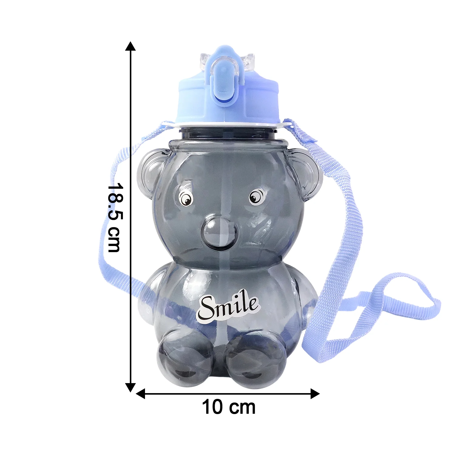 Kids Cartoon Bear Water Bottle with Straw & Shoulder Strap (1 Pc) - Image 6