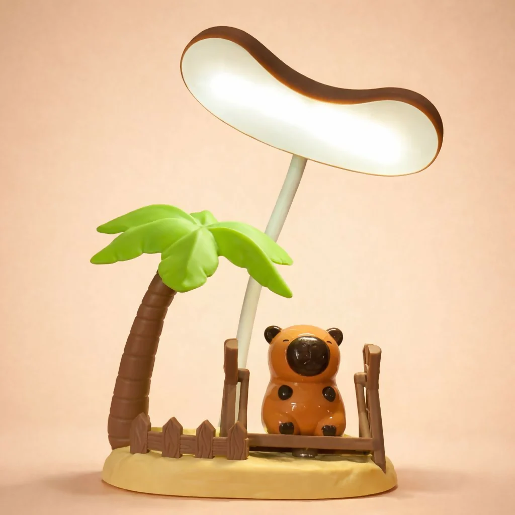 Kids Cartoon Desk Lamp with Cute Bear & Palm Tree Study Light - Image 2