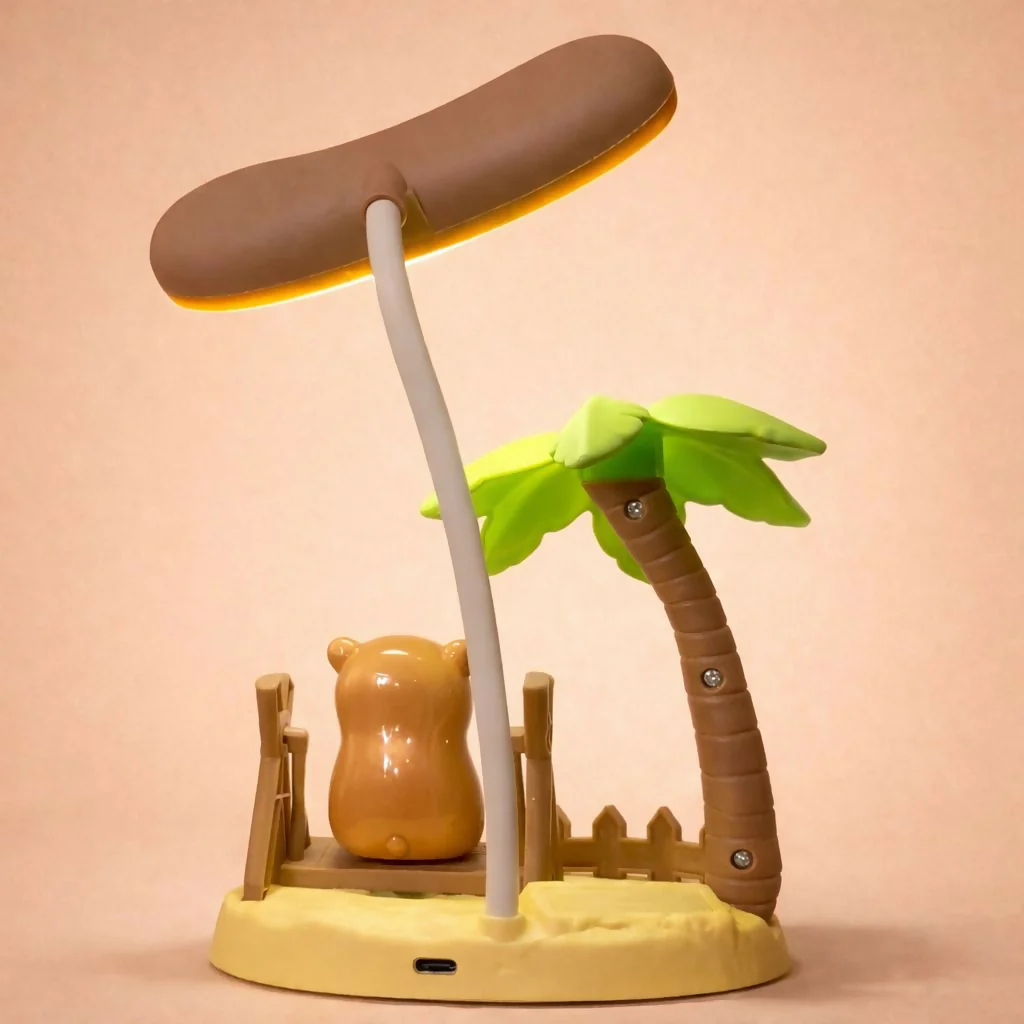 Kids Cartoon Desk Lamp with Cute Bear & Palm Tree Study Light - Image 4