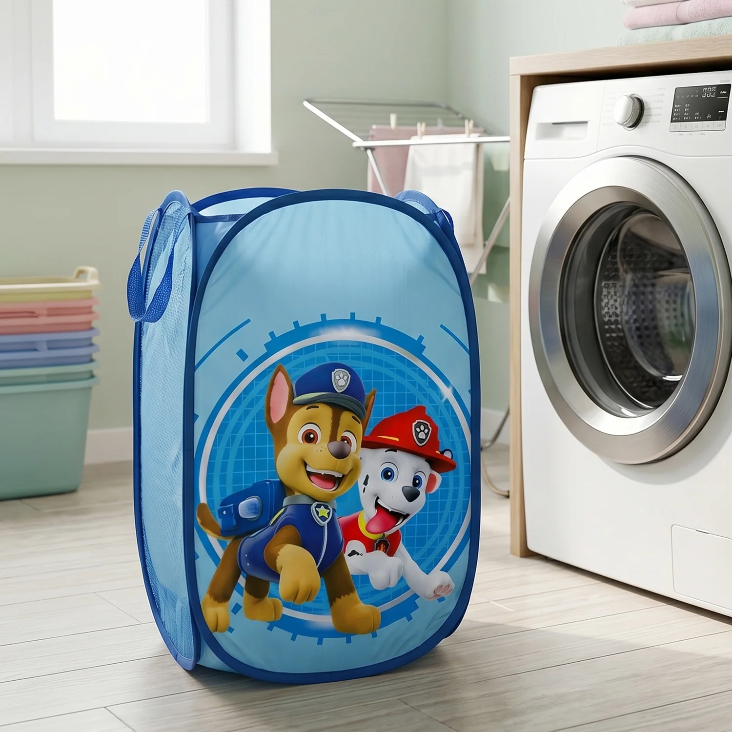 Kids Cartoon Foldable Laundry Basket Toy Storage Hamper (1 Pc, 34x59cm) - Image 5