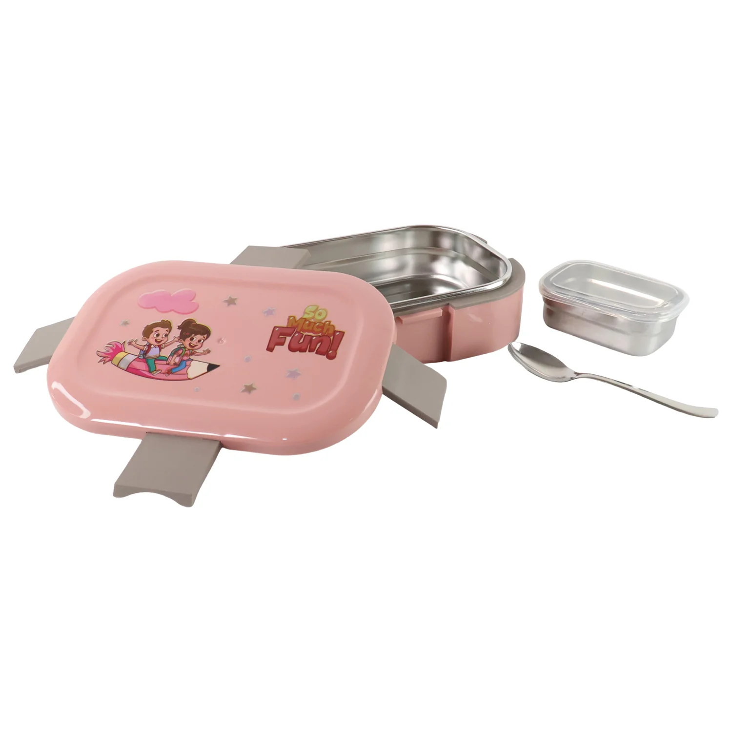 Kids Cartoon Lunch Box Set with Stainless-Steel Inner Tray (1 Set) - Image 5