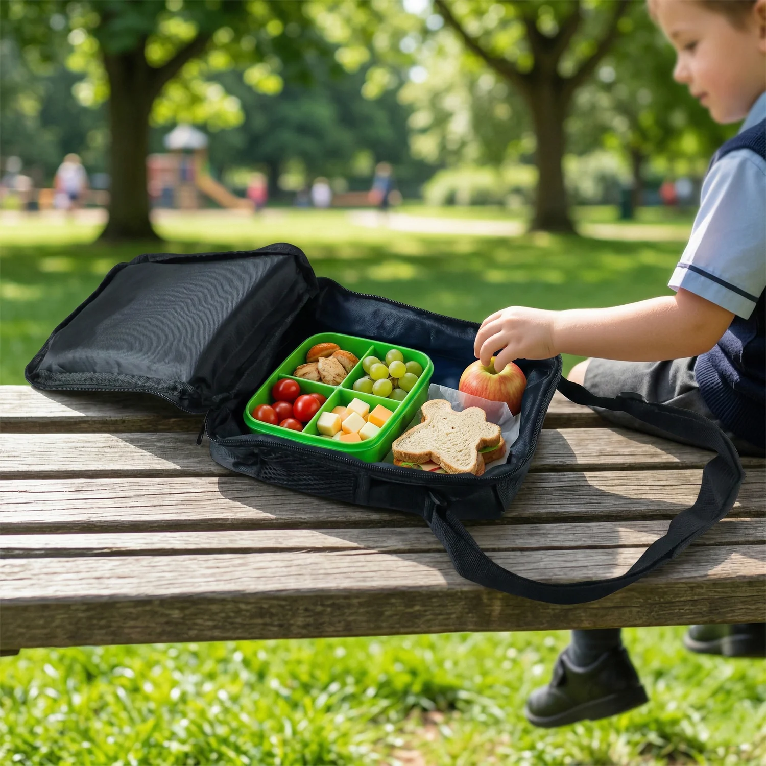 Kids Cartoon Print Lunch Bag with Adjustable Strap (1 Pc, 19x24 Cm) - Image 5