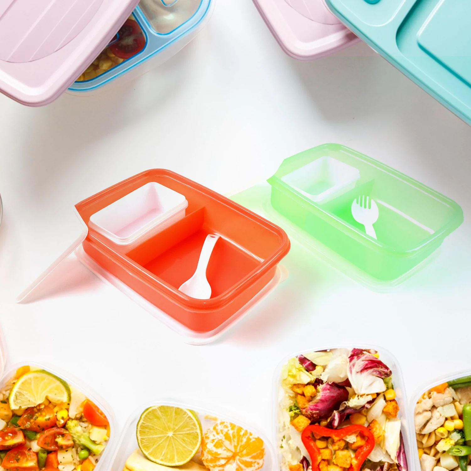 Kids Cartoon Printed Lunch Box Mix Design (1 Set) - Image 3