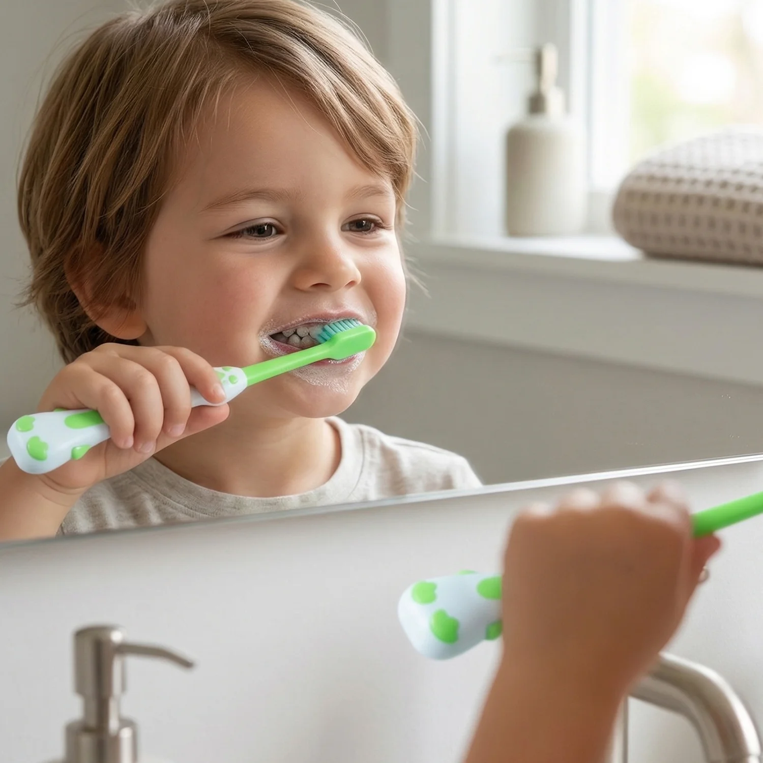 Kids Cartoon Spring Frog Toy With Toothbrush Set (2 Pc Set) - Image 3