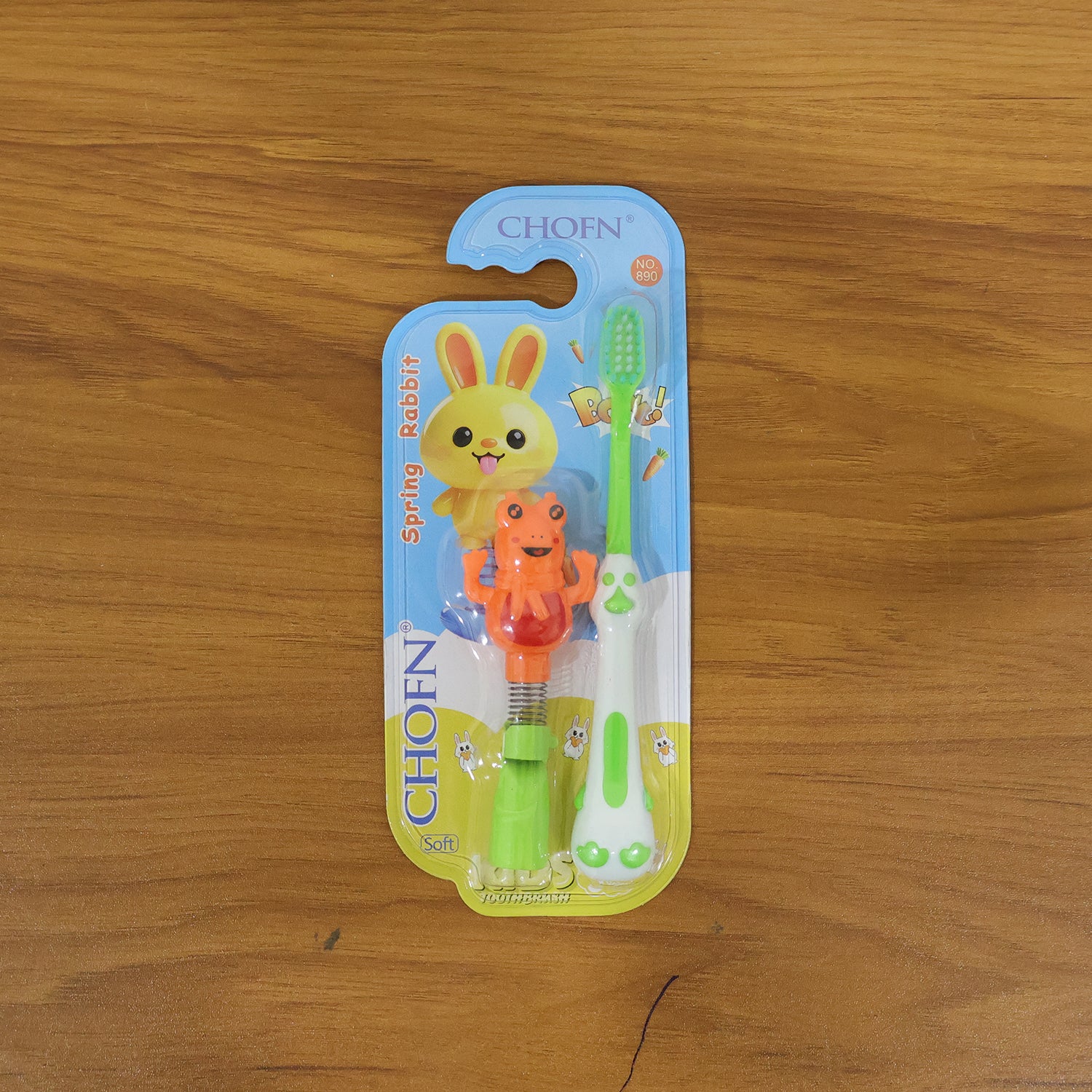 Kids Cartoon Spring Frog Toy With Toothbrush Set (2 Pc Set) - Image 8