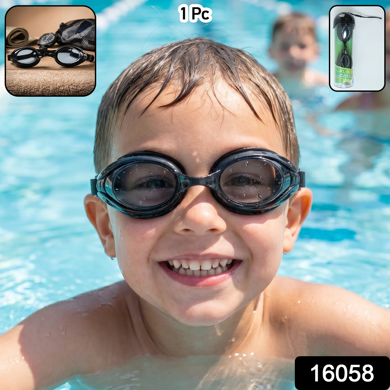 Kids Classic Swimming Goggles with Anti-Leak Design and Adjustable Strap - 1 Pc - Image 2