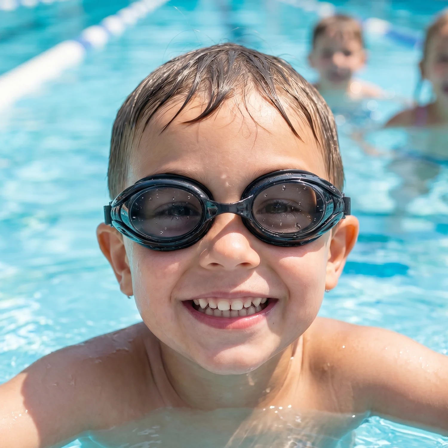Kids Classic Swimming Goggles with Anti-Leak Design and Adjustable Strap - 1 Pc - Image 7