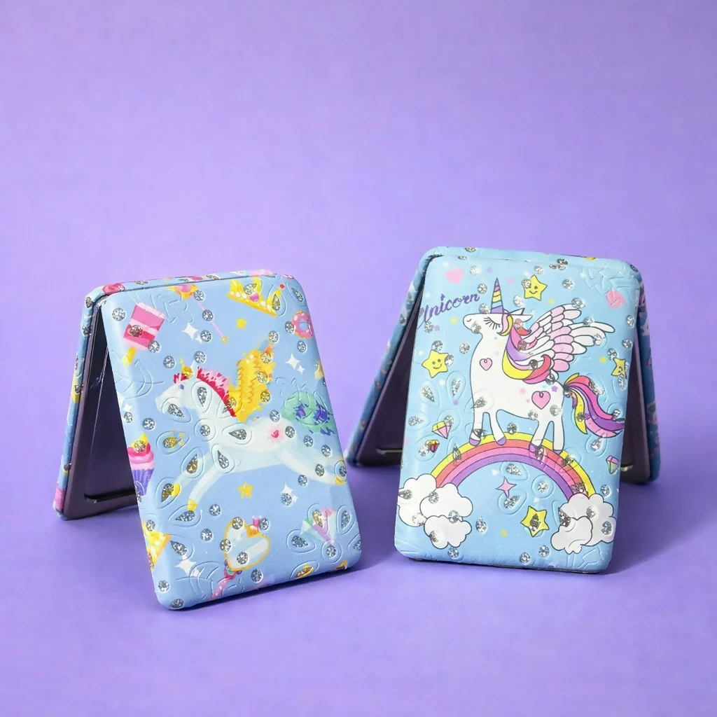 Kids Compact Foldable Pocket Mirror with Cute Cartoon Design - Image 3