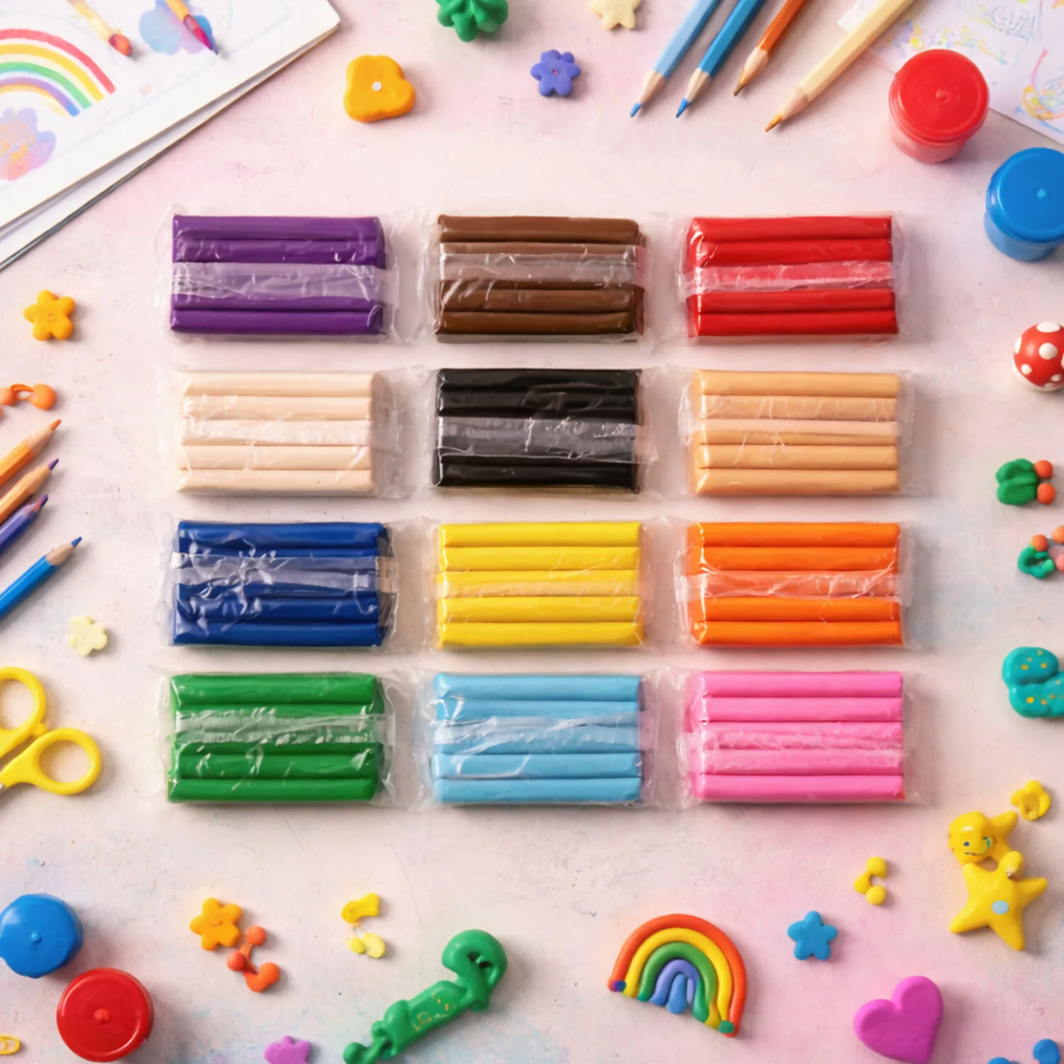 Kids Creative Modelling Clay – Multi-Color DIY Craft & Learning Kit (160g x 24 Bars) - Image 5