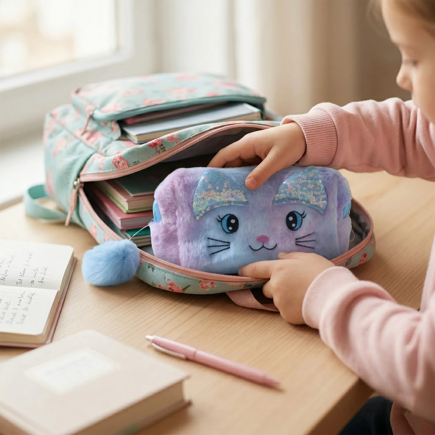 Kids Cute Cartoon Design Zipper Pouch (1 Pc, 25x12 Cm) - Image 3