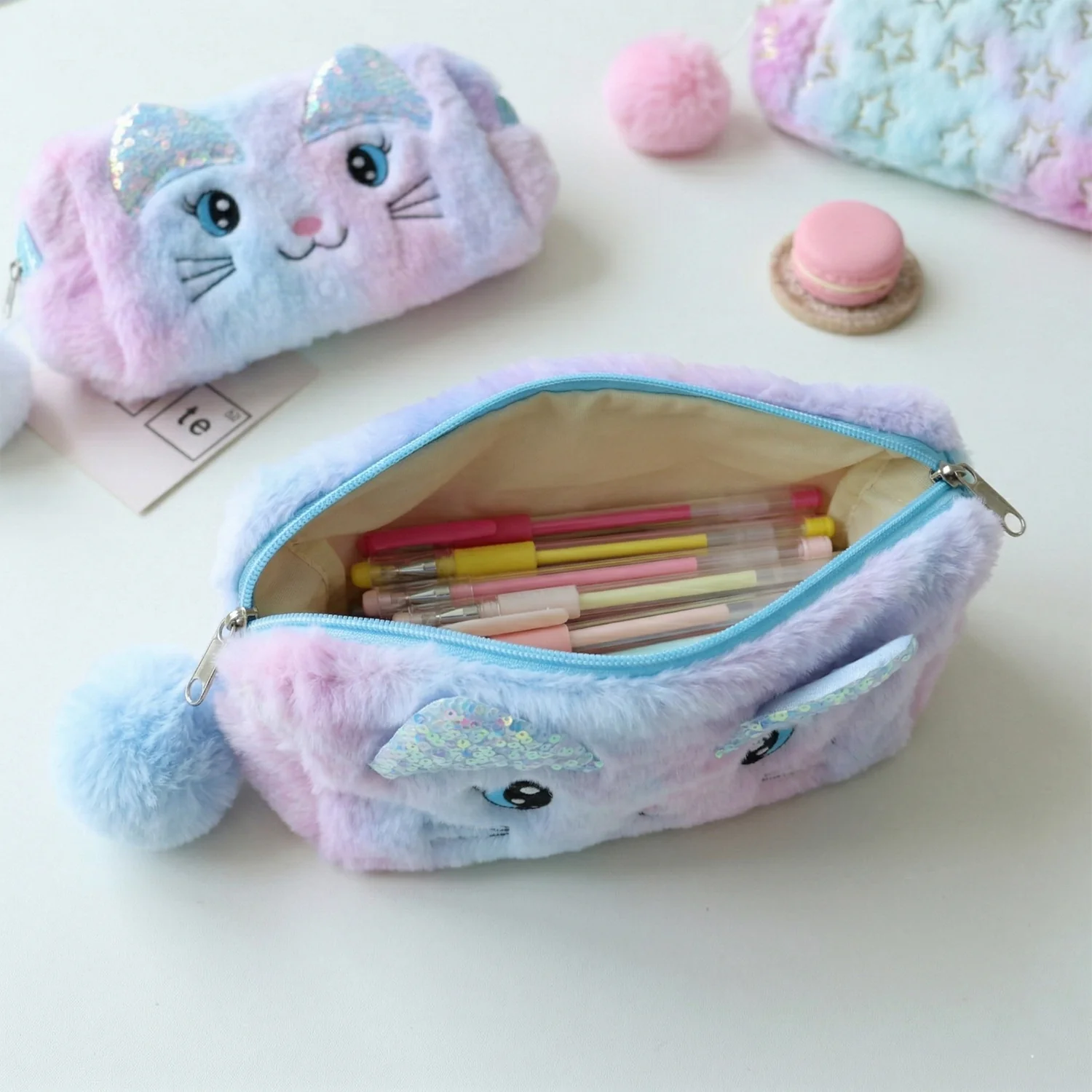 Kids Cute Cartoon Design Zipper Pouch (1 Pc, 25x12 Cm) - Image 4