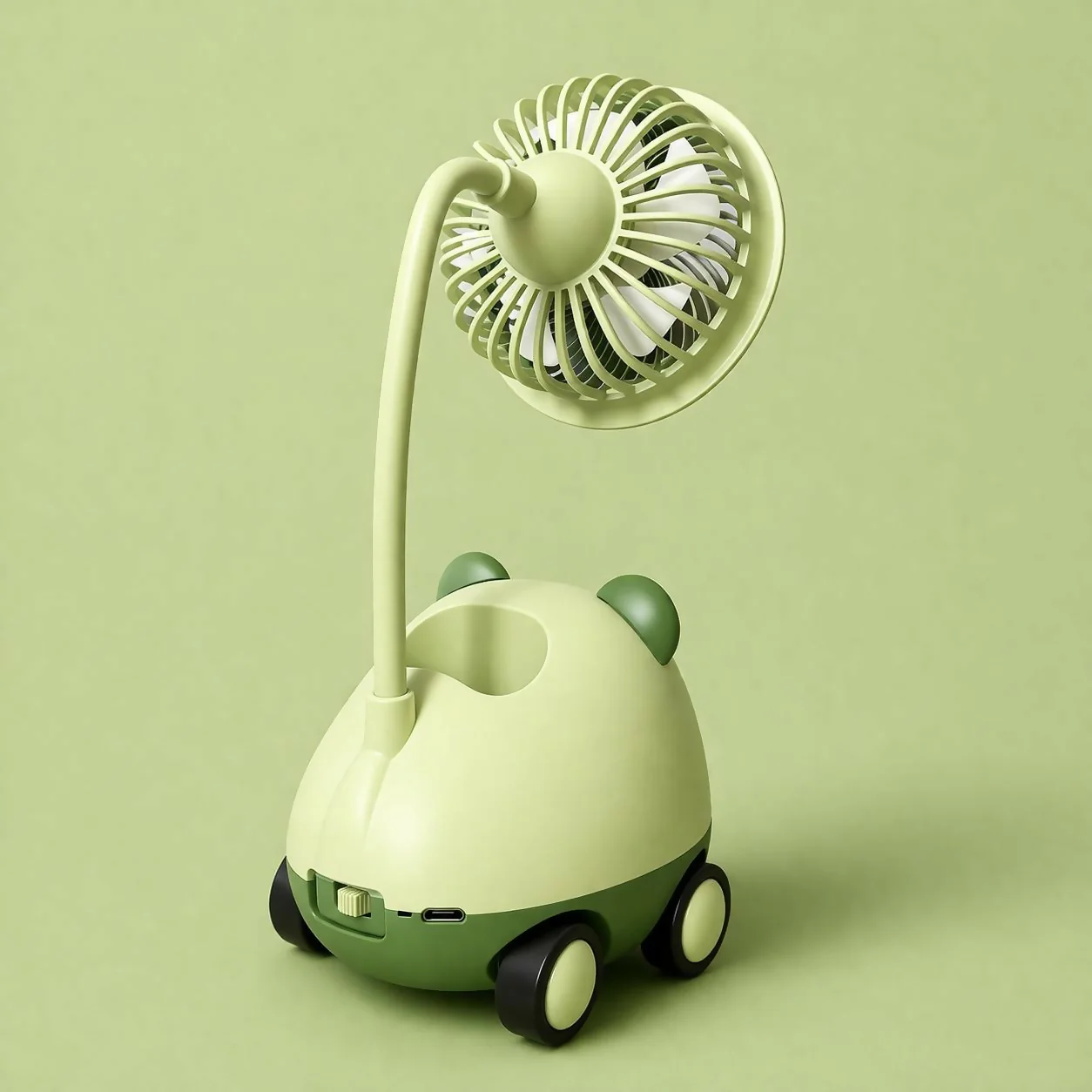 Kids Desk Fan with Pen Stand & Sharpener Lamp Organizer - Image 3