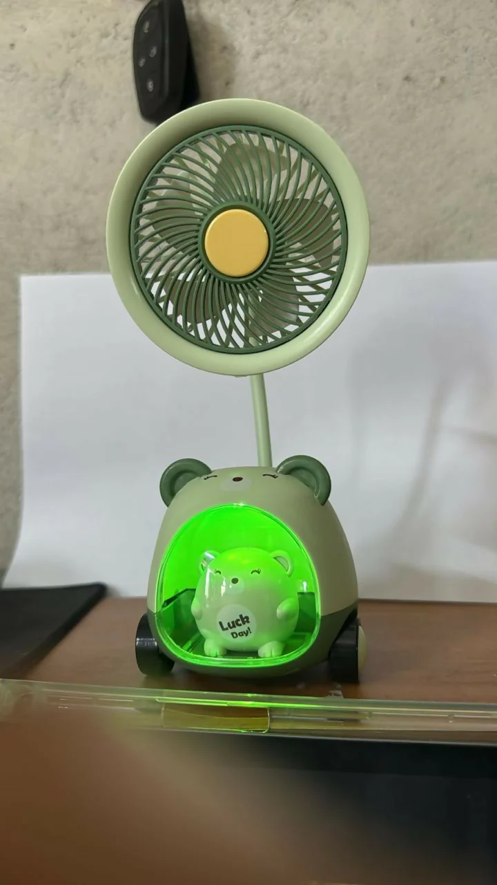 Kids Desk Fan with Pen Stand & Sharpener Lamp Organizer - Image 6