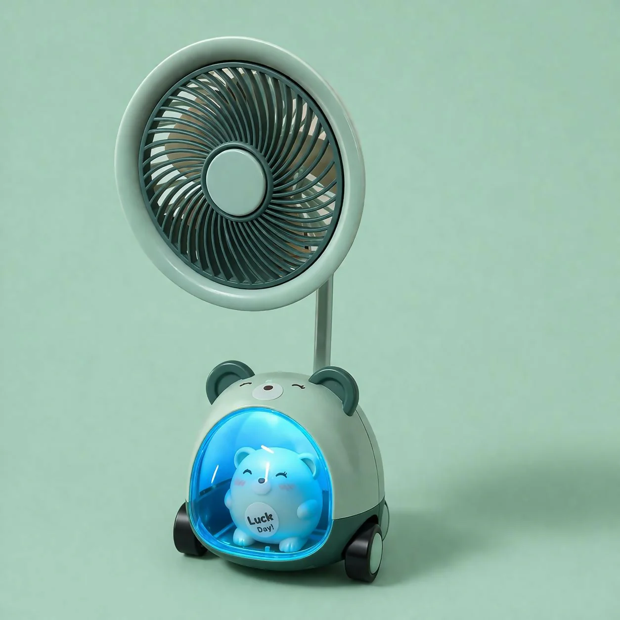 Kids Desk Fan with Pen Stand Sharpener & Night Light - Image 2