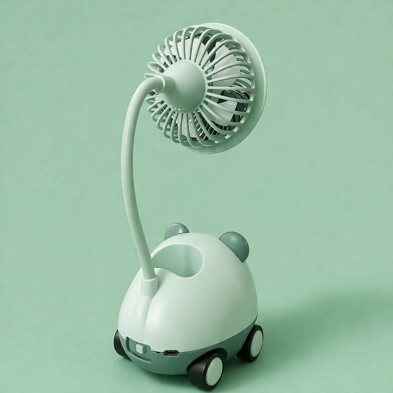 Kids Desk Fan with Pen Stand Sharpener & Night Light - Image 3