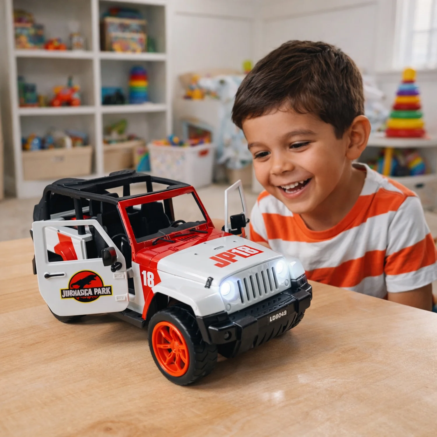 Kids Dinosaur Hunter Off-Road Friction Powered Toy Jeep Car (1 Pc) - Image 5