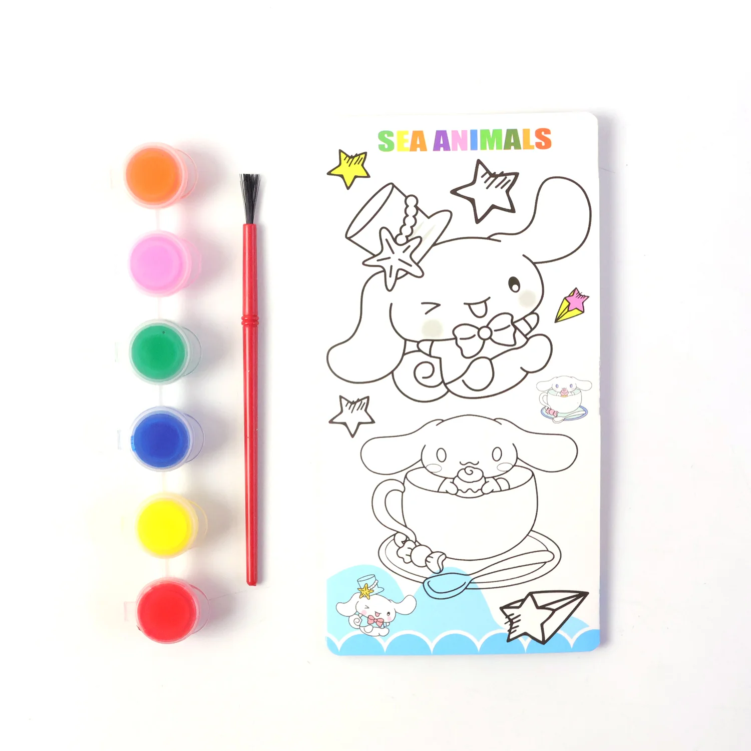 Kids DIY Colour Painting Kit with Cartoon Sketch Book (1 Set) - Image 4