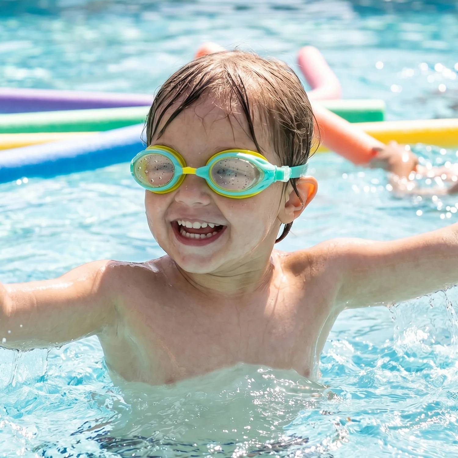 Kids Dual Color Swimming Goggles with Clear Vision Lens and Comfortable Fit – 1 Pc - Image 7
