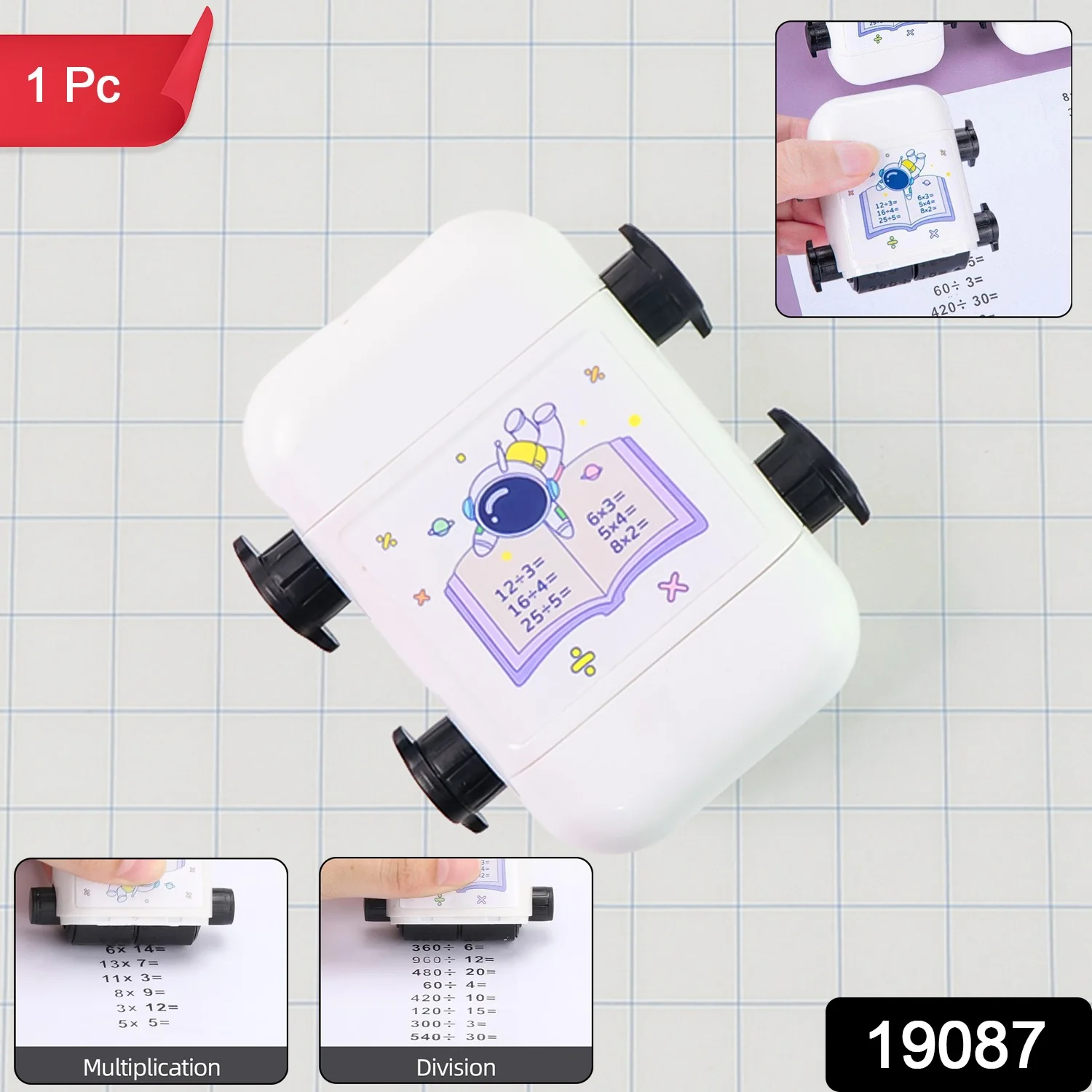 Kids Educational Automatic Math Problem Rolling Stamp (1 Pc) - Image 2