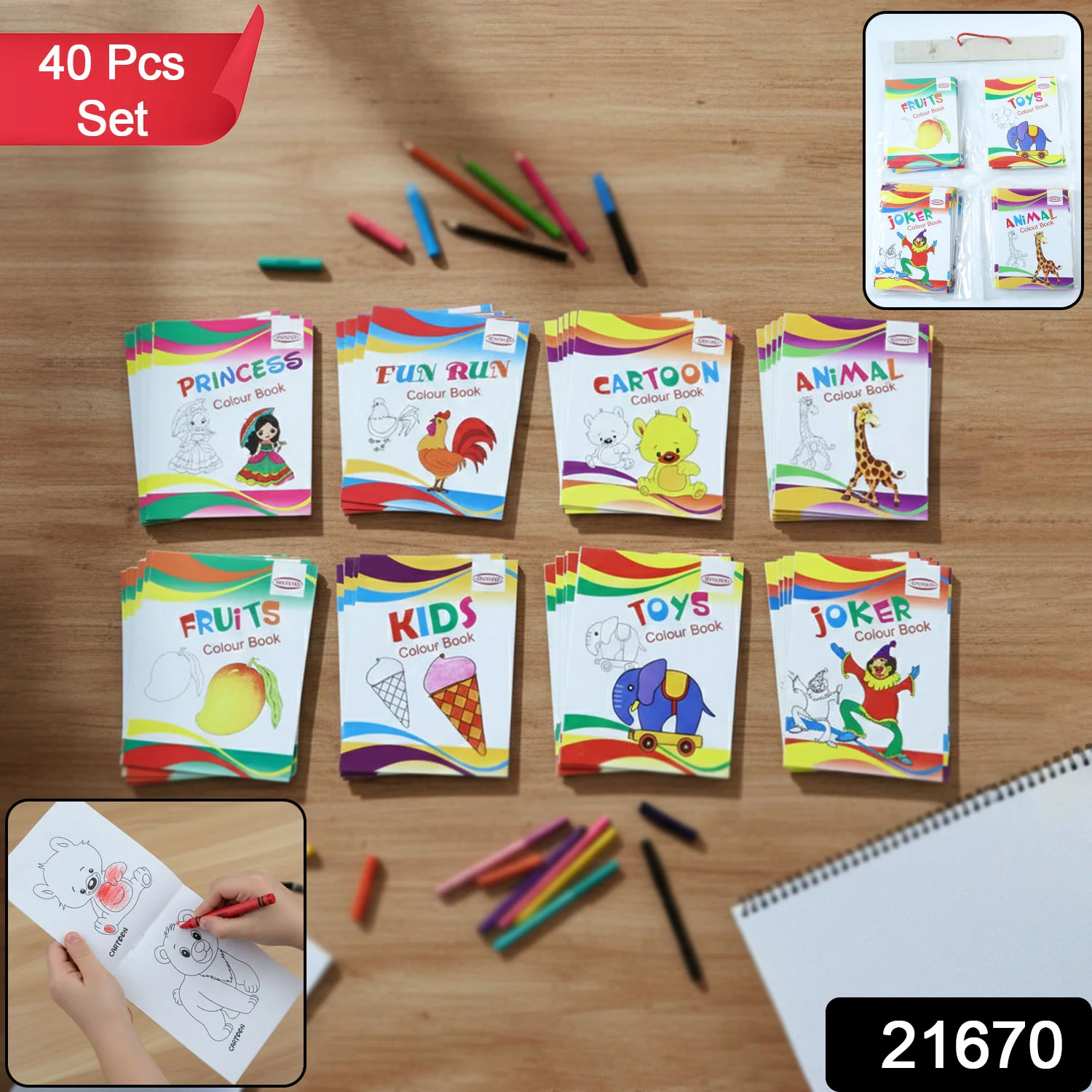 Kids Educational Colouring Book Set (40 Pieces Set) - Image 2