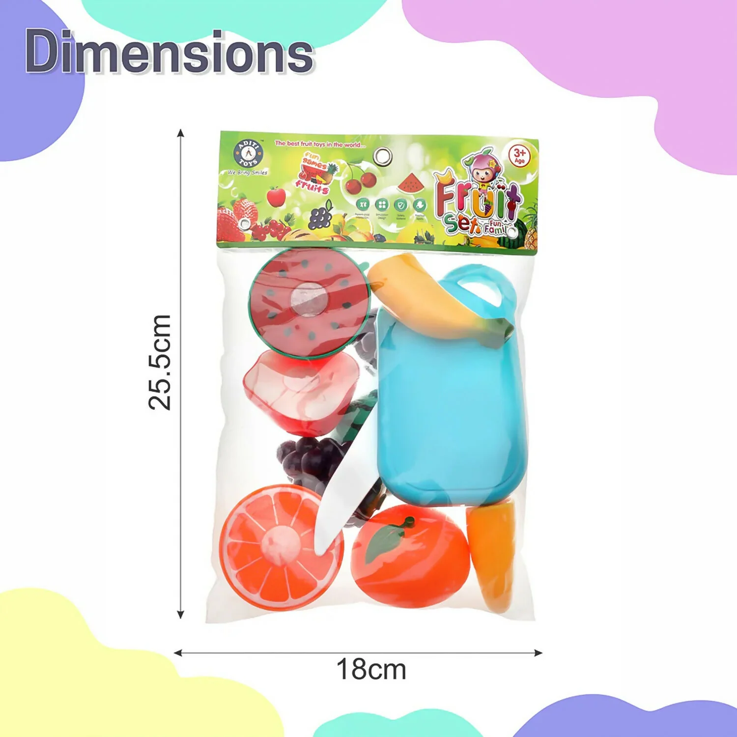 Kids Fruit Cutting Play Set with Velcro Fruits, Knife and Board for Learning Fun - Image 6