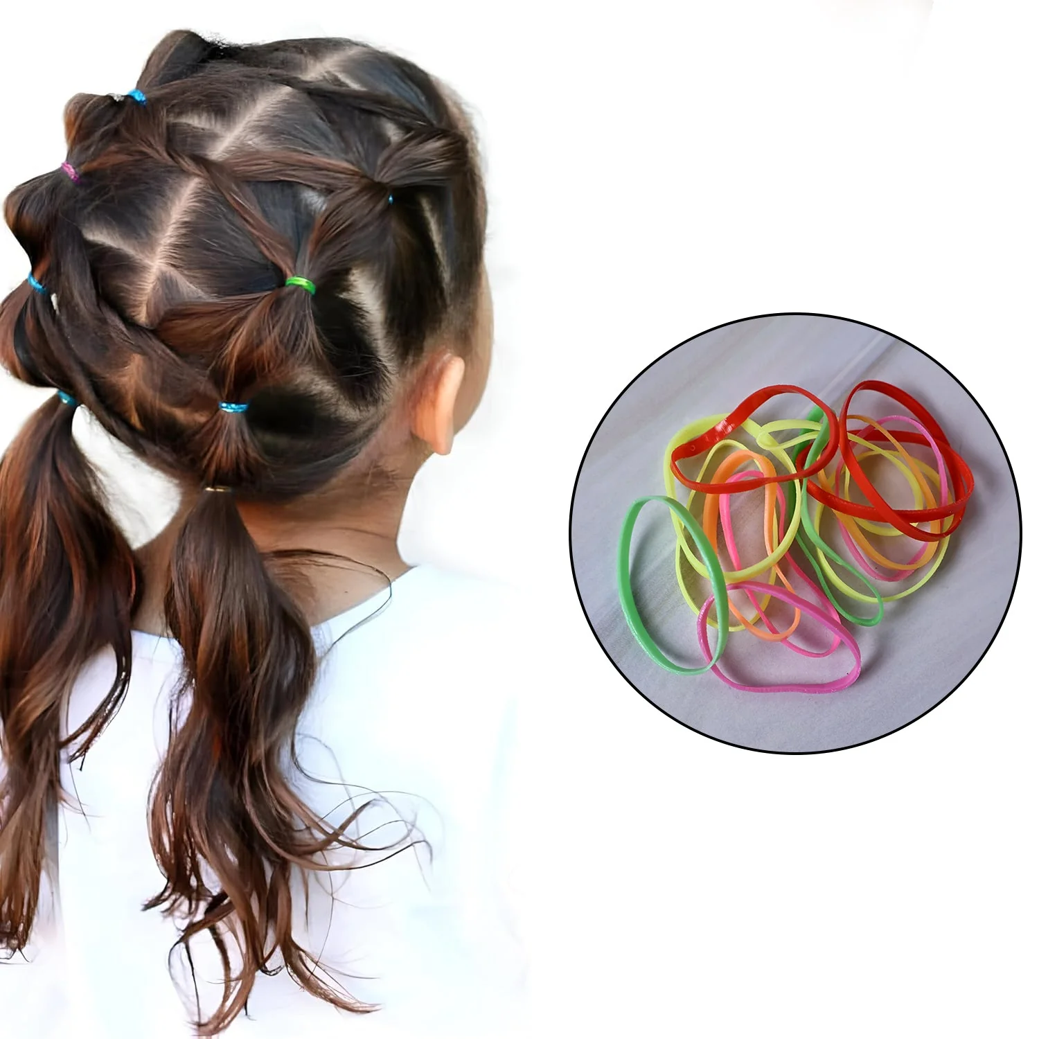 Kids Hair Bands, Rubber Bands & Cute Hair Clips in Storage Box (Mix Design / 1 Set) - Image 6