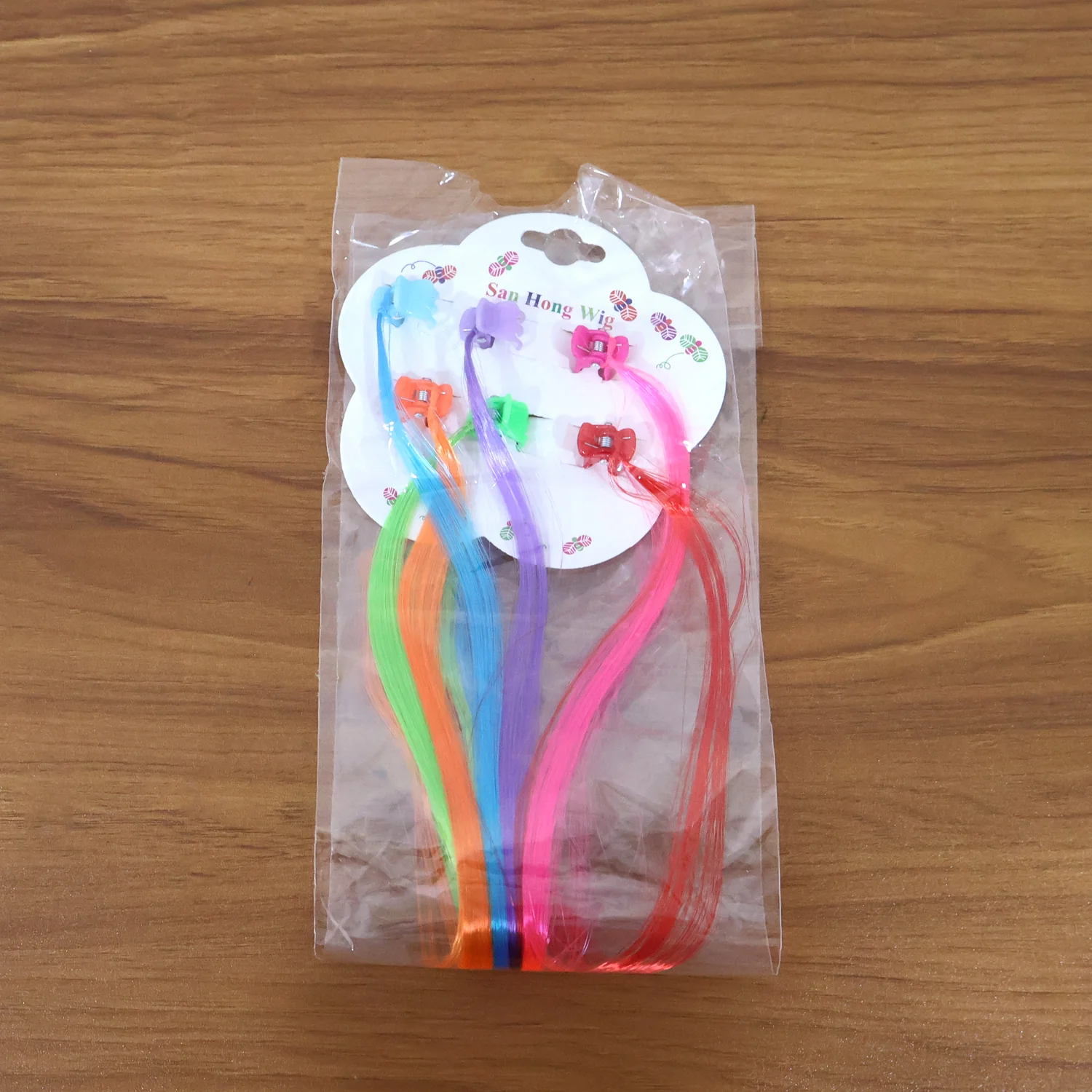 Kids Hair Extensions with Hair Clips (6 Pc Mix Color) - Image 9