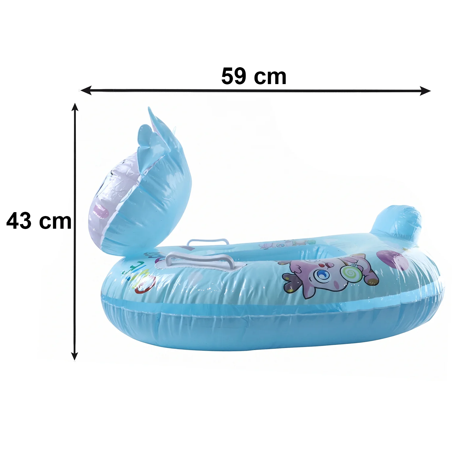 Kids Inflatable Cartoon Animal Swim Ring Pool Float with Safety Handle – 1 Pc - Image 6