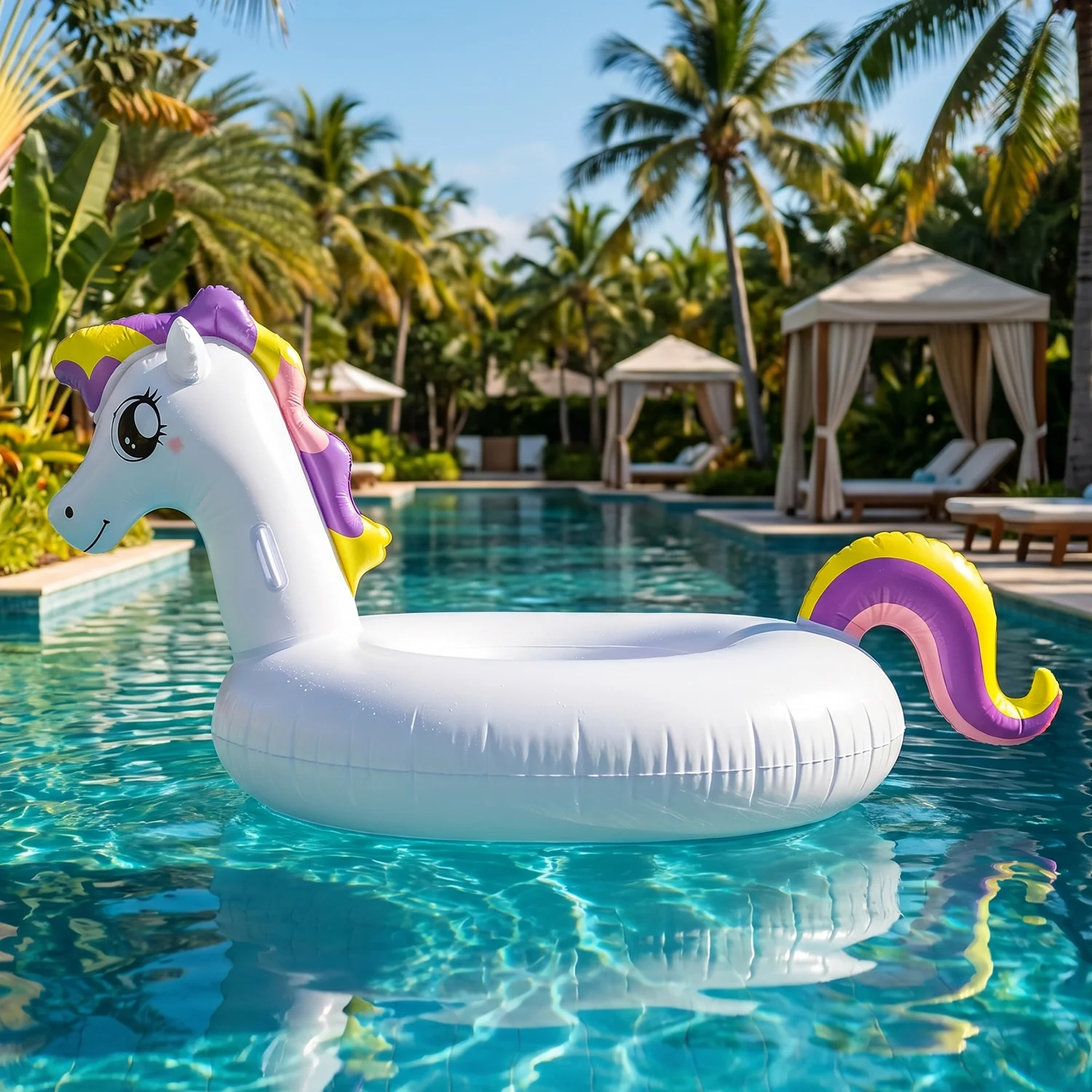 Kids Inflatable Unicorn Swim Ring Pool Float with Safety Handles – 1 Pc - Image 5