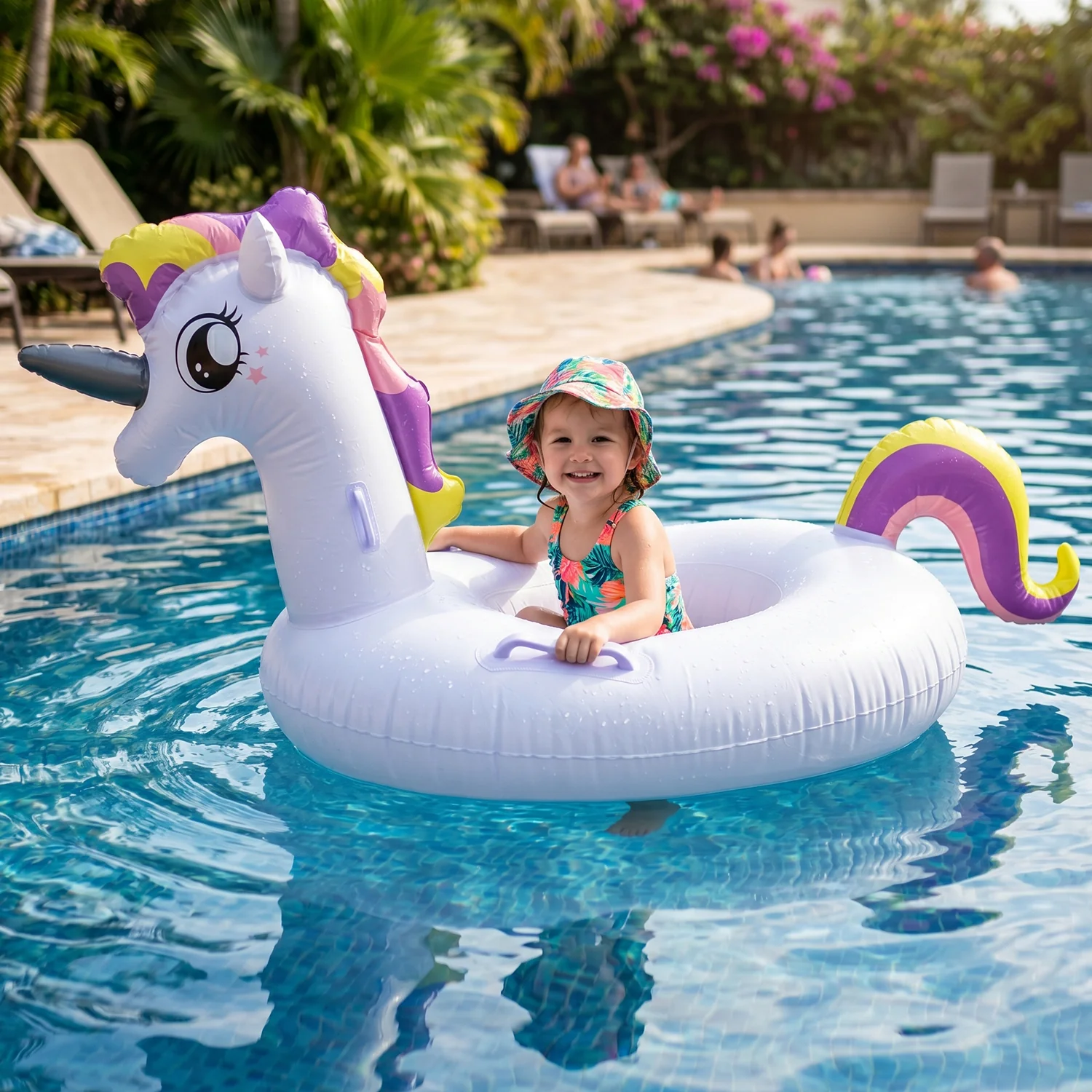 Kids Inflatable Unicorn Swim Ring Pool Float with Safety Handles – 1 Pc - Image 8