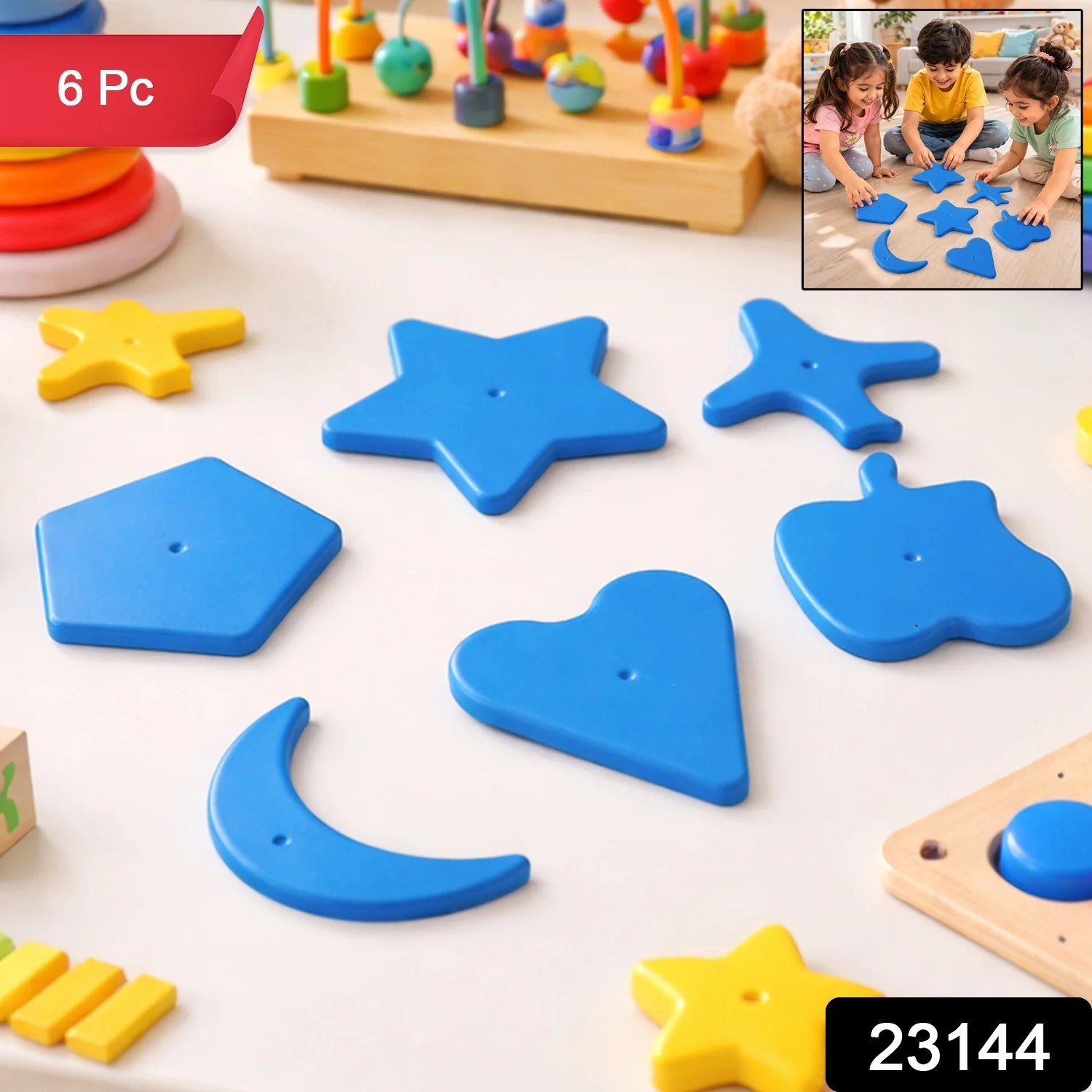 Kids Learning Shape Puzzle Toy Set (6 Pc) - Image 2